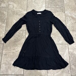 Idyllwind Fitzpatrick Solid Long Sleeve Mini Dress Size XS Black